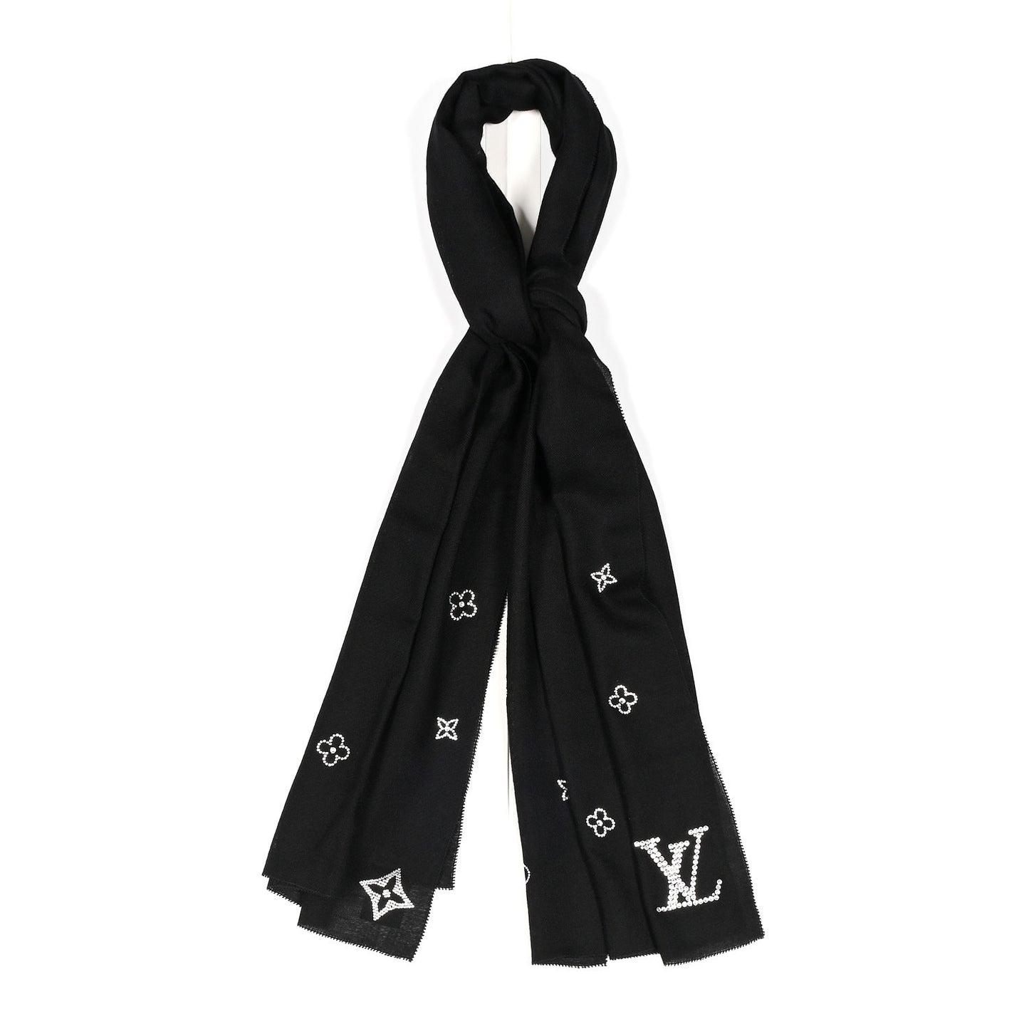Cashmere Swarovski Crystal Monte Carlo Stole Black