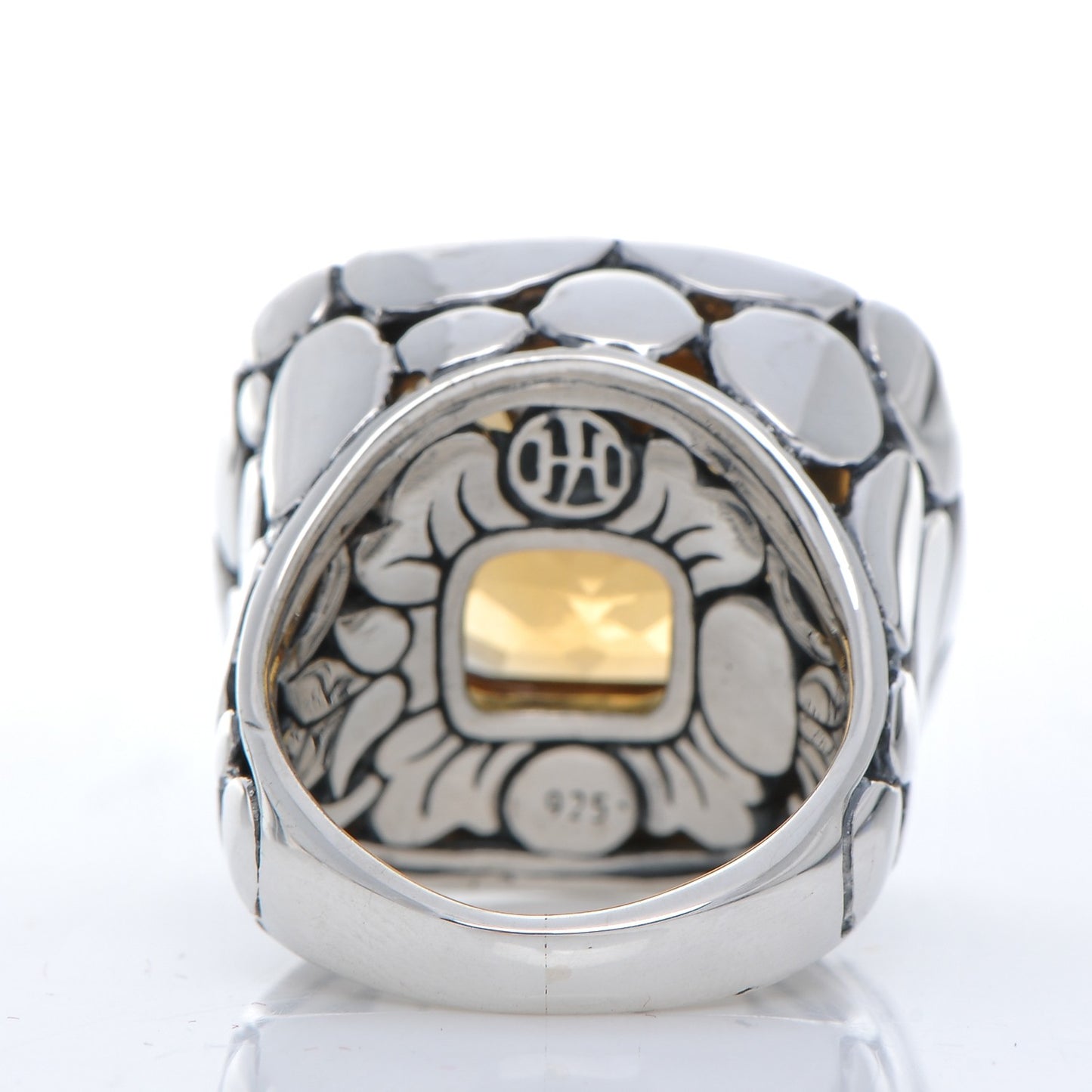 Sterling Silver Citrine Square Kali Ring 48.5 4.75