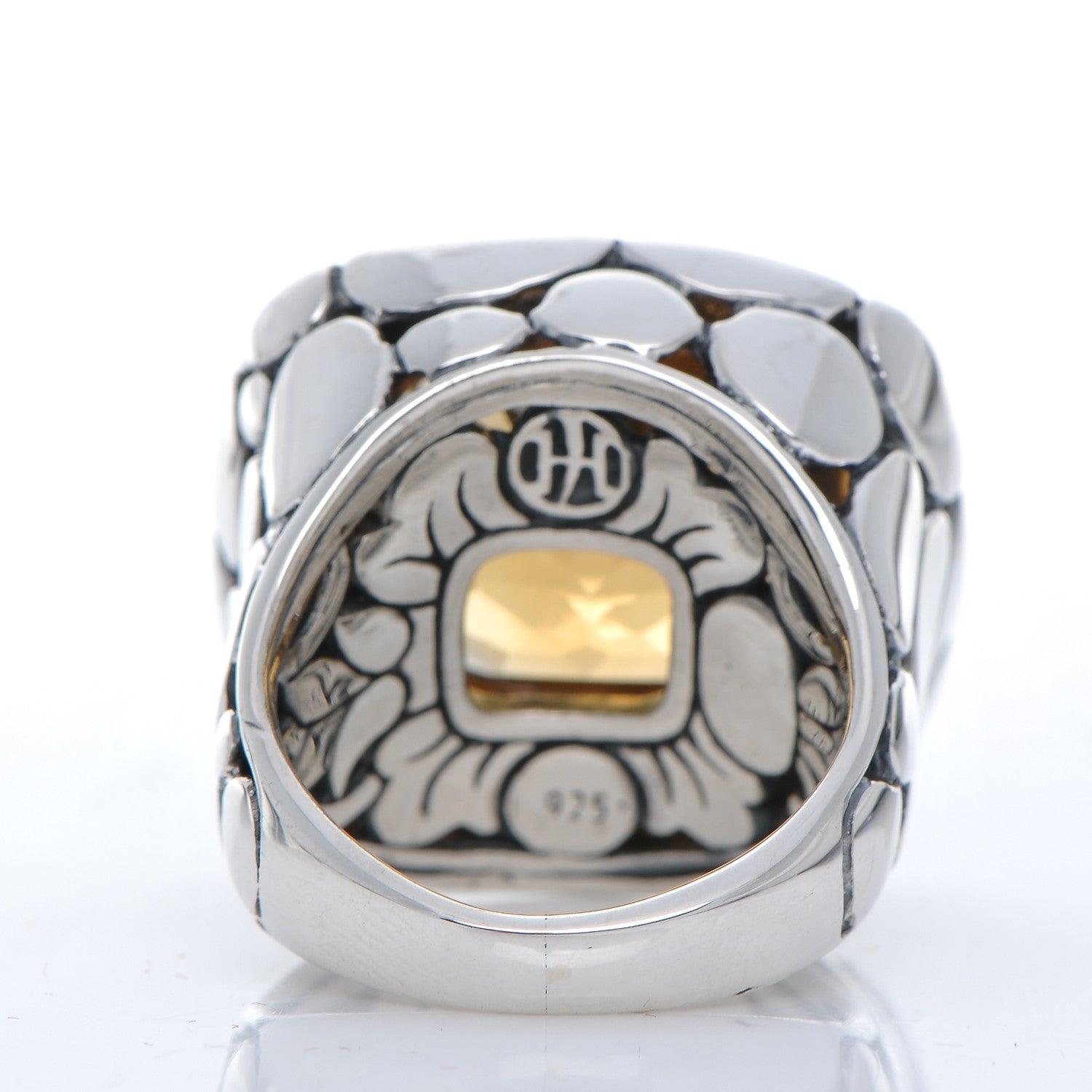 John Hardy Sterling Silver Citrine Square Kali Ring 48.5 4.75 4 of 5
