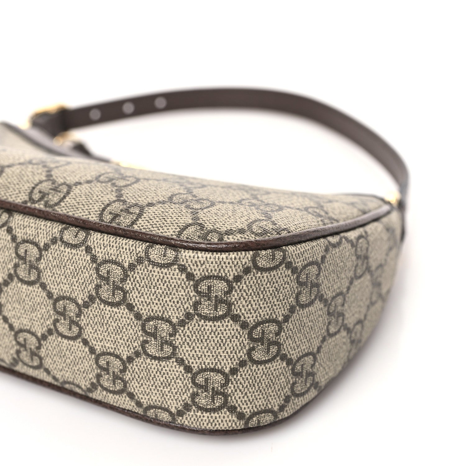 Gucci GG Supreme Monogram Textured Dollar Calfskin Small Ophidia Hobo Beige Ebony New Acero 9 of 10