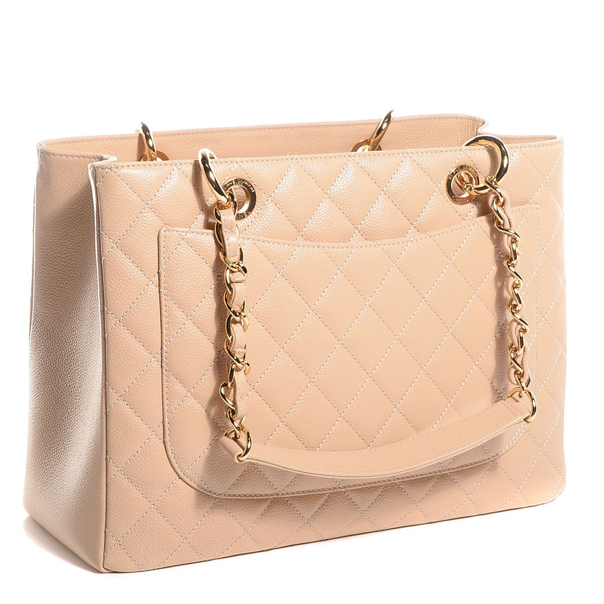 Caviar Quilted Grand Shopping Tote GST Beige Clair