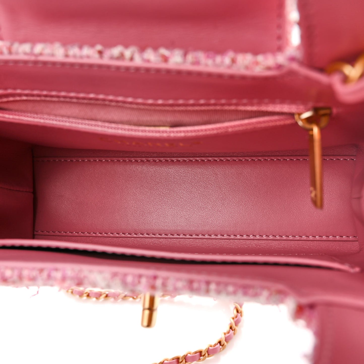 Tweed Quilted Nano Kelly Shopper Pink