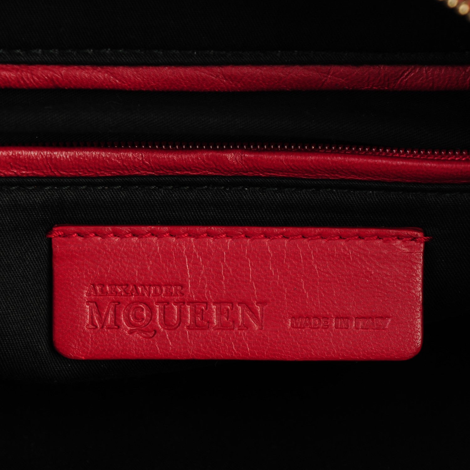 Alexander McQueen Silk Floral Print De Manta Clutch Red 6 of 7