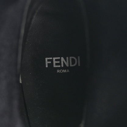 Fendi Lycra Vitello FF Logo Tape Promenade Ankle Boots 40 Tobacco Black 7 of 10