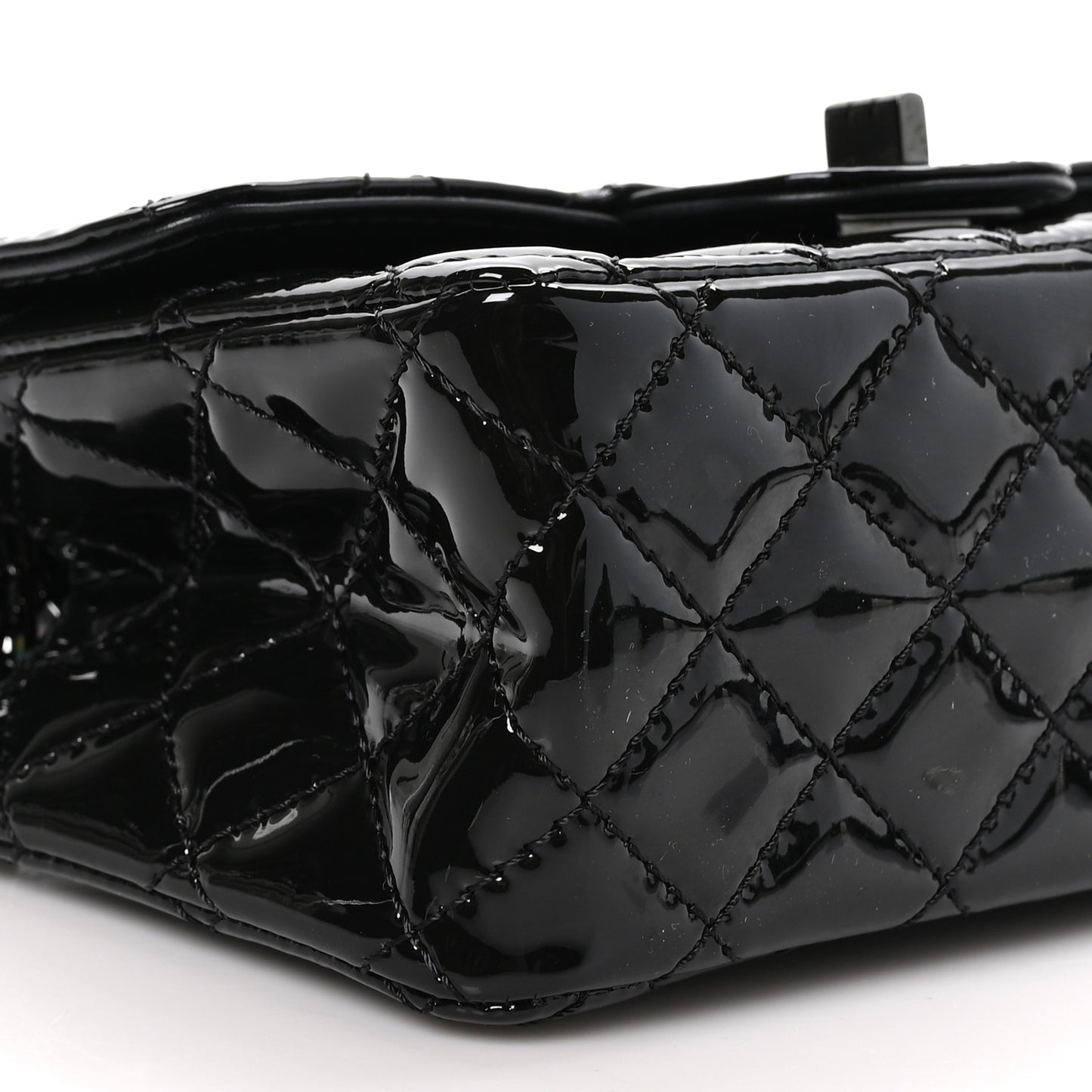 Patent Calfskin Quilted 2.55 Reissue Mini Flap So Black