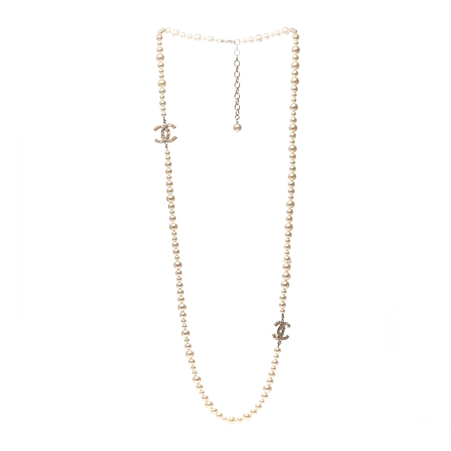 Pearl Crystal CC Camellia Short Necklace Gold