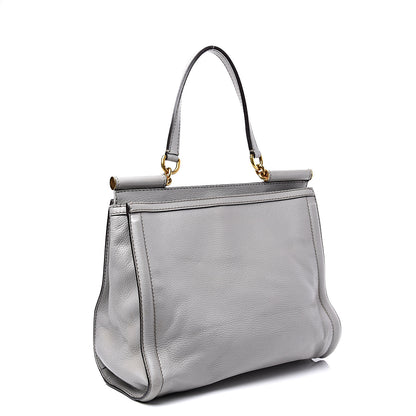Dolce & Gabbana Calfskin Miss Sicily Shopper Tote Grey 2 of 9