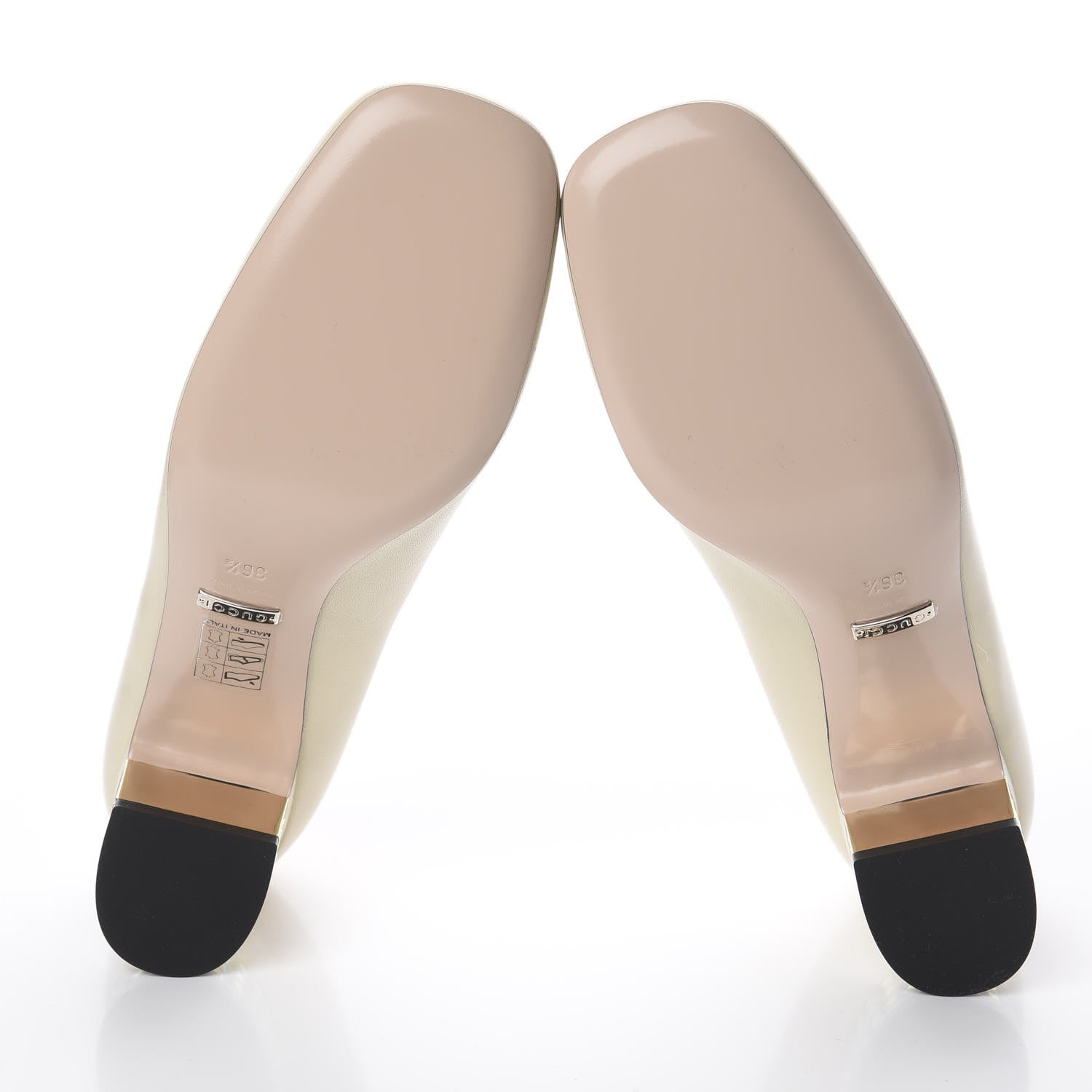 Gucci Malaga Kid Crystal Square G Madelyn Loafer Pumps 36.5 Ivory 5 of 7