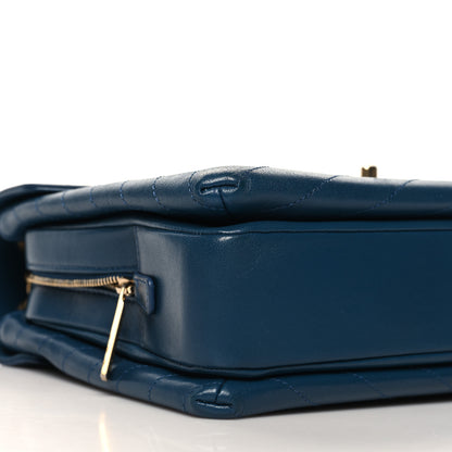 Chanel Lambskin Chevron Stitched Large Envelope Flap Blue 11 of 12