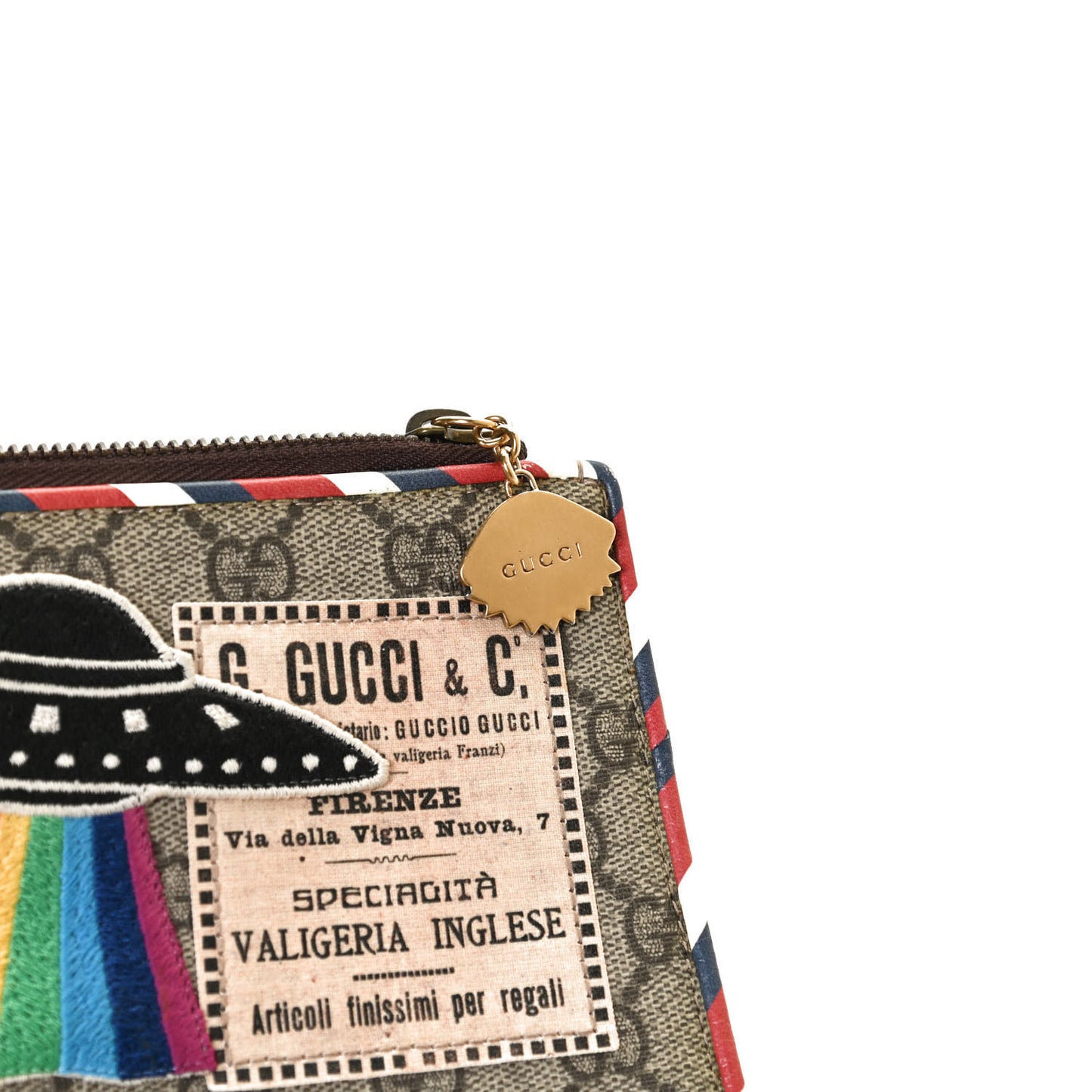 GG Supreme Monogram Courrier Documents Holder Beige New Acero