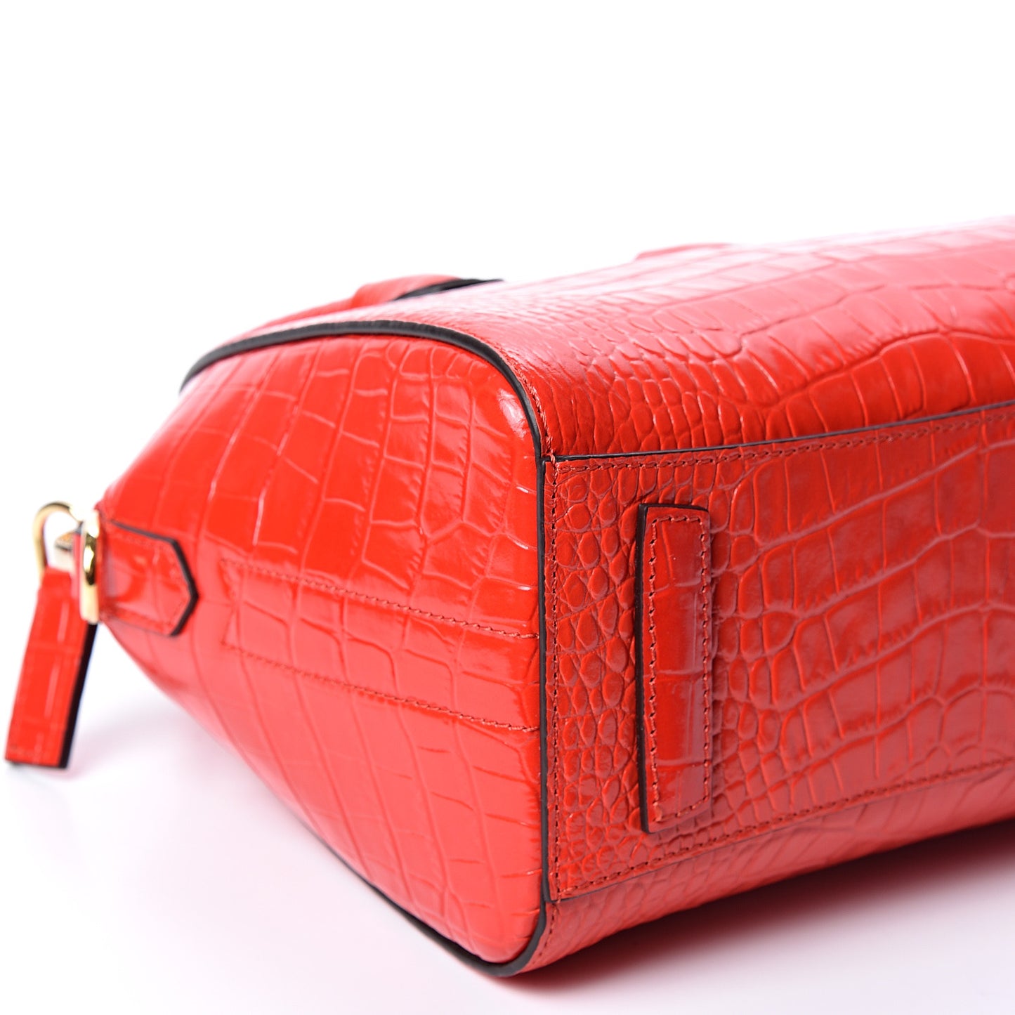 Calfskin Crocodile Embossed Mini Antigona Red