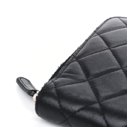 Chanel Lambskin Quilted Large Zip Around Organizer Wallet Black 10 of 10