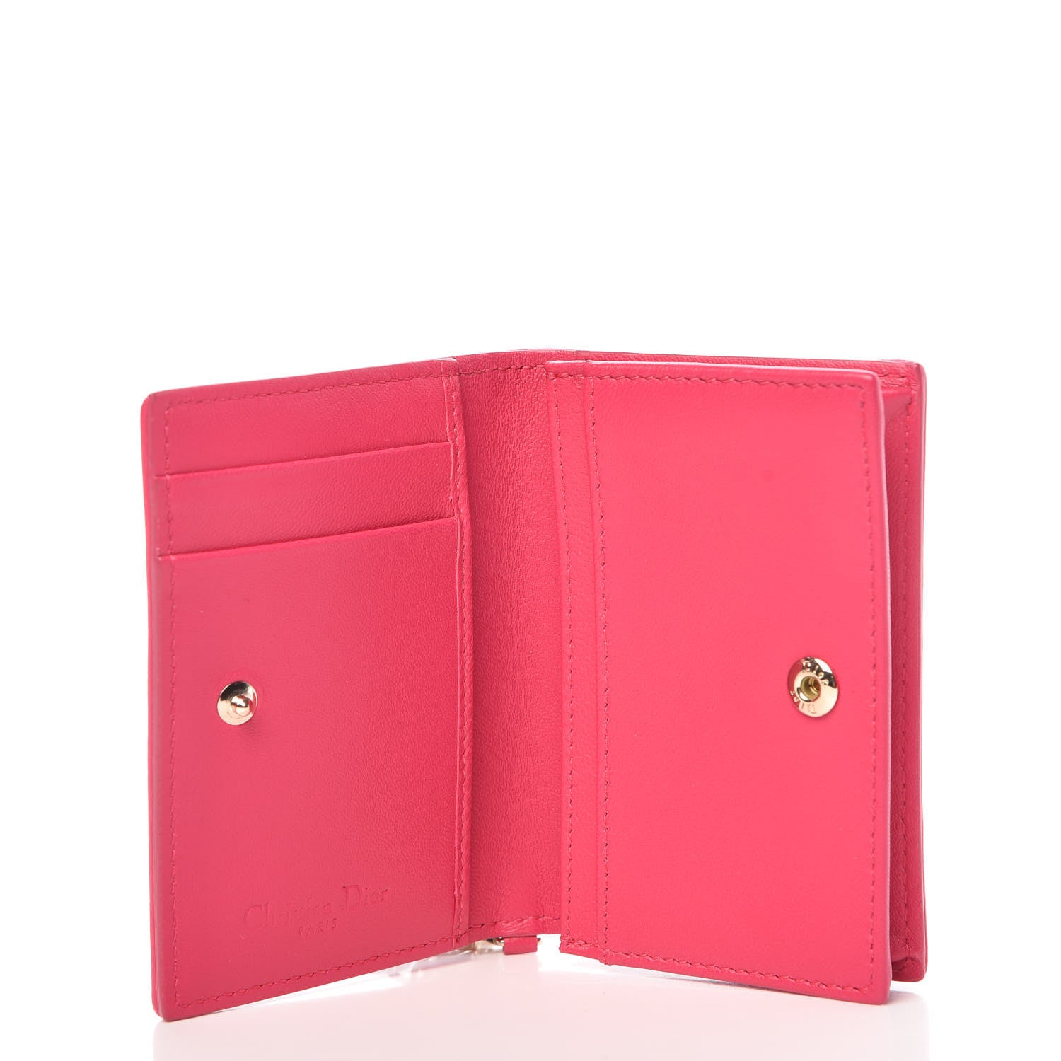 Christian Dior Lambskin Cannage Small Lady Dior Flap Card Holder Pink 6 of 9