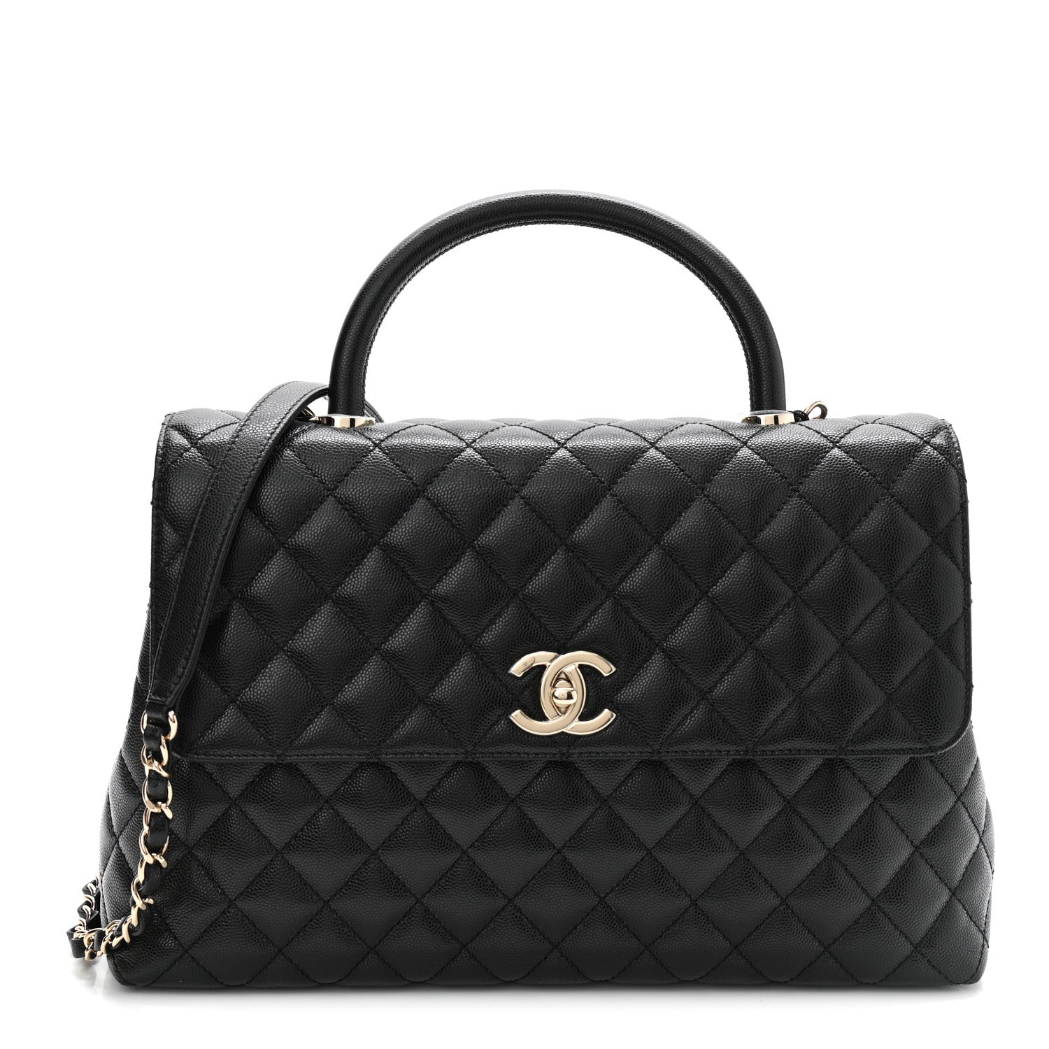 Chanel Caviar Quilted Medium Coco Handle Flap Black 2 of 19