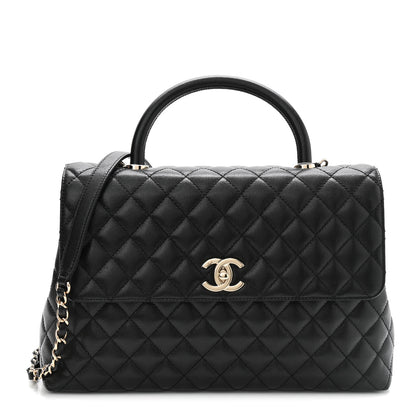 Chanel Caviar Quilted Medium Coco Handle Flap Black 2 of 19