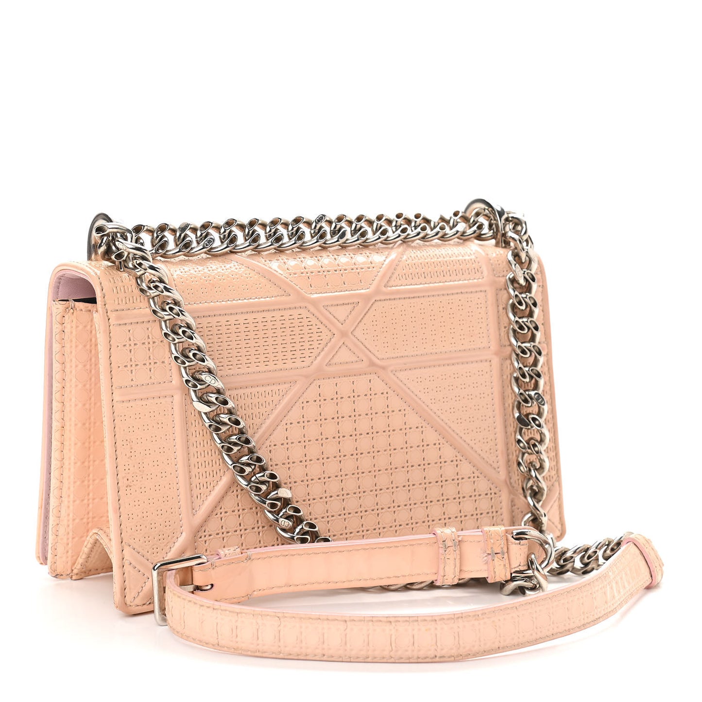 Patent Micro-Cannage Small Diorama Flap Bag Pink