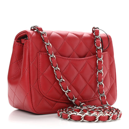 Chanel Lambskin Quilted Mini Square Flap Red 3 of 10