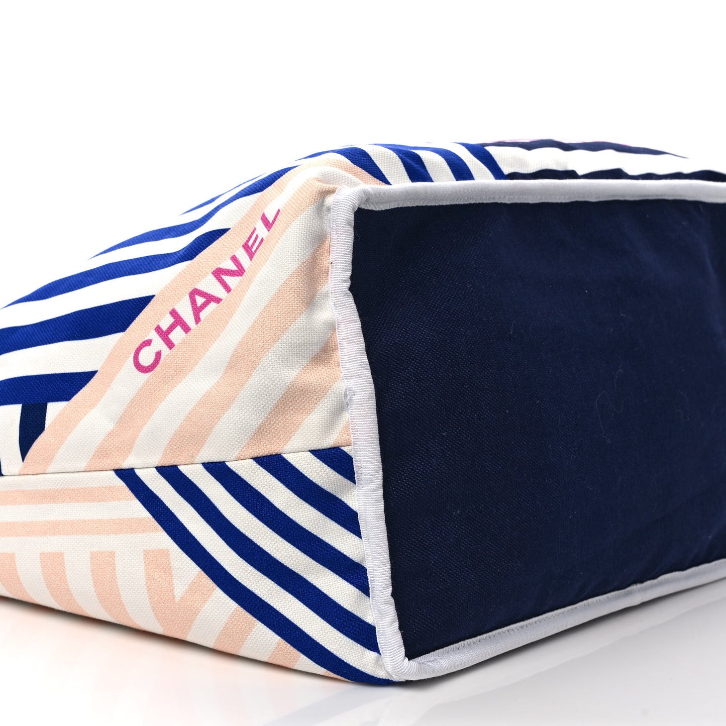 Terry Cloth Cotton La Pausa Bay Reversible Beach Tote Blue