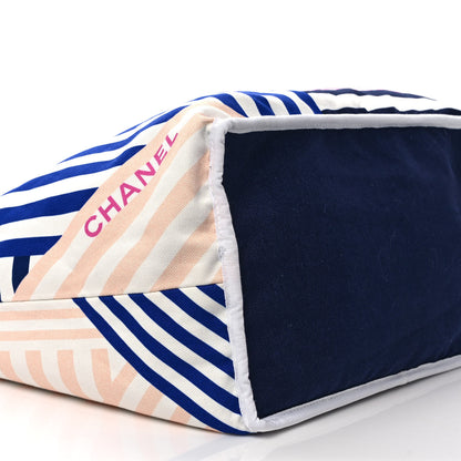 Chanel Terry Cloth Cotton La Pausa Bay Reversible Beach Tote Blue 12 of 17