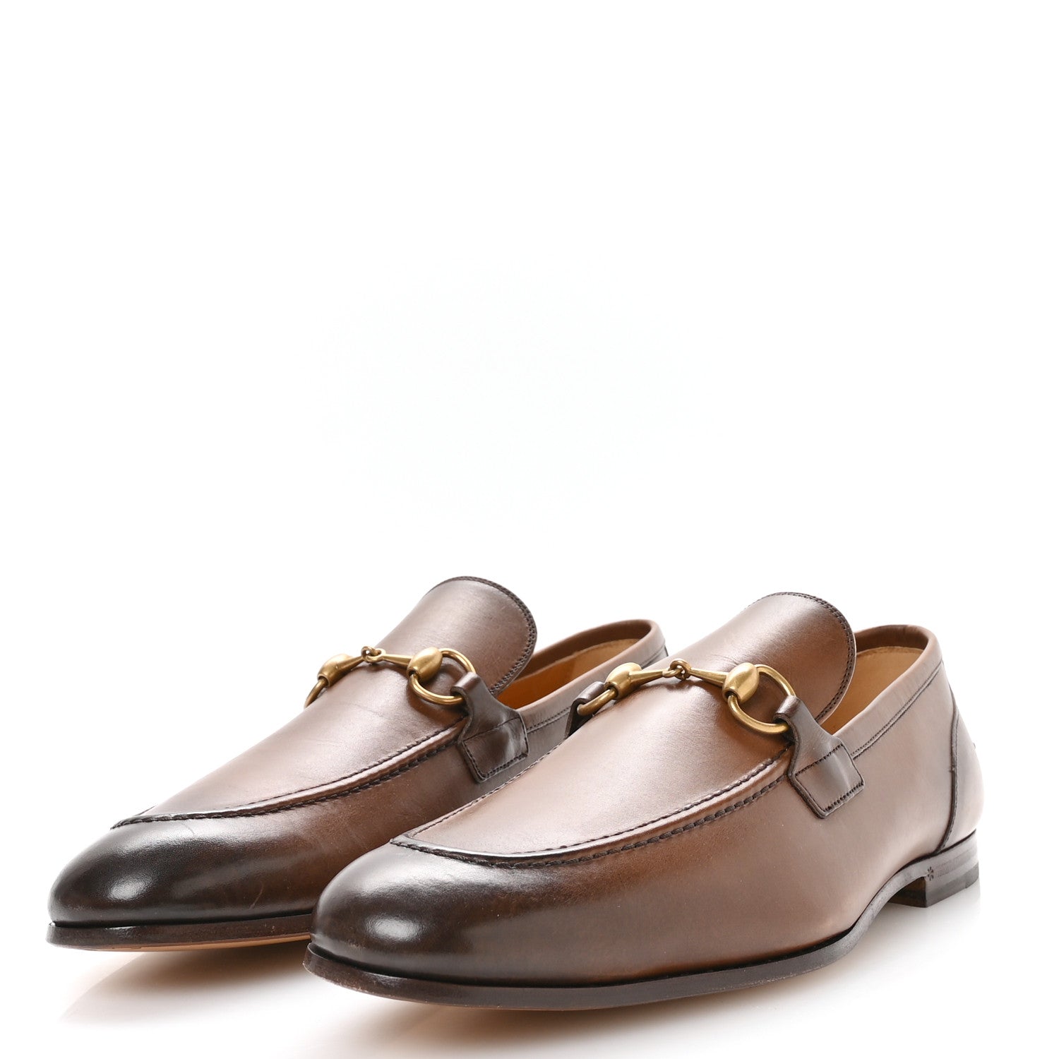 Gucci Betis Glamour Calfskin Horsebit Mens Jordaan Loafers 9 Fondente 4 of 9