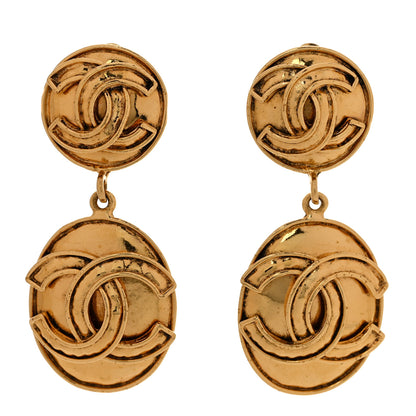 Chanel CC Drop Clip On Earrings Gold 1 of 6