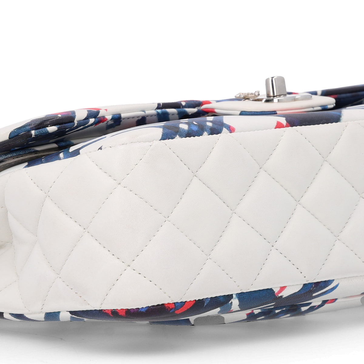 Chanel Lambskin Airline Printed Medium Double Flap White Red Blue 8 of 9