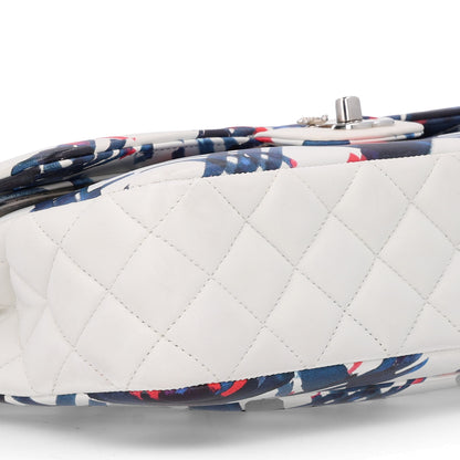 Chanel Lambskin Airline Printed Medium Double Flap White Red Blue 8 of 9