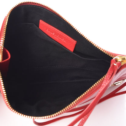 Balenciaga Chevre Gold Metallic Edge Hardware Pouch Rouge Grenade 5 of 7