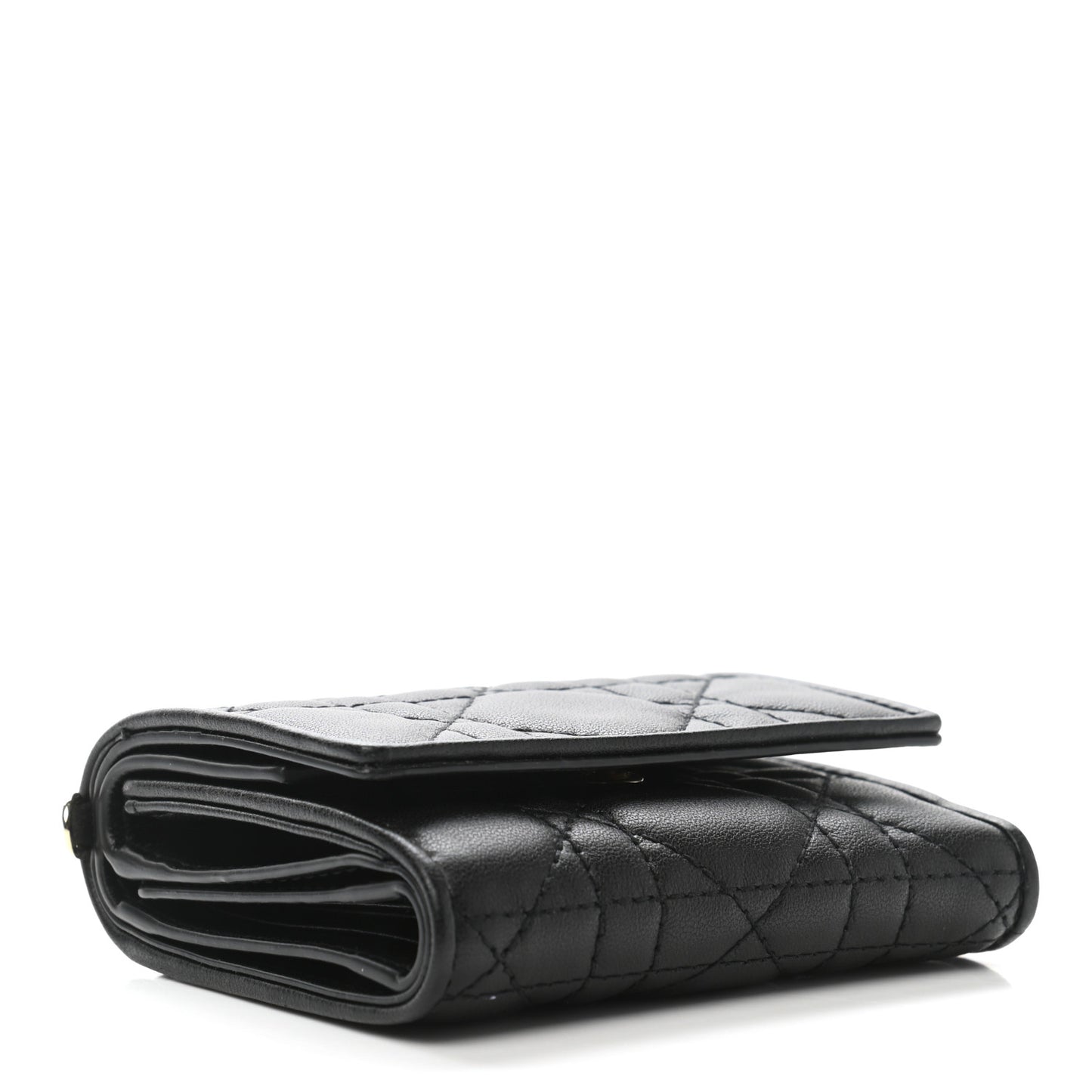 Lambskin Cannage Lady Dior Lotus Wallet Black