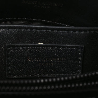 Saint Laurent Calfskin Y Quilted Monogram Monochrome Small Loulou Chain Satchel Black 6 of 11
