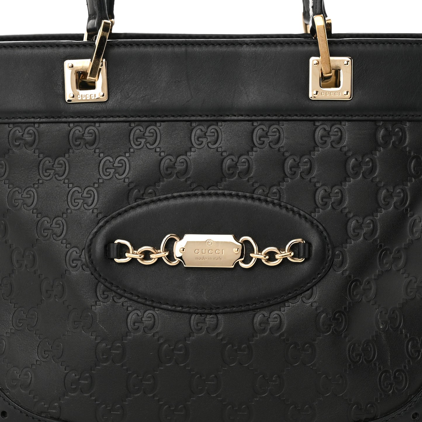 Guccissima Large Punch Tote Black