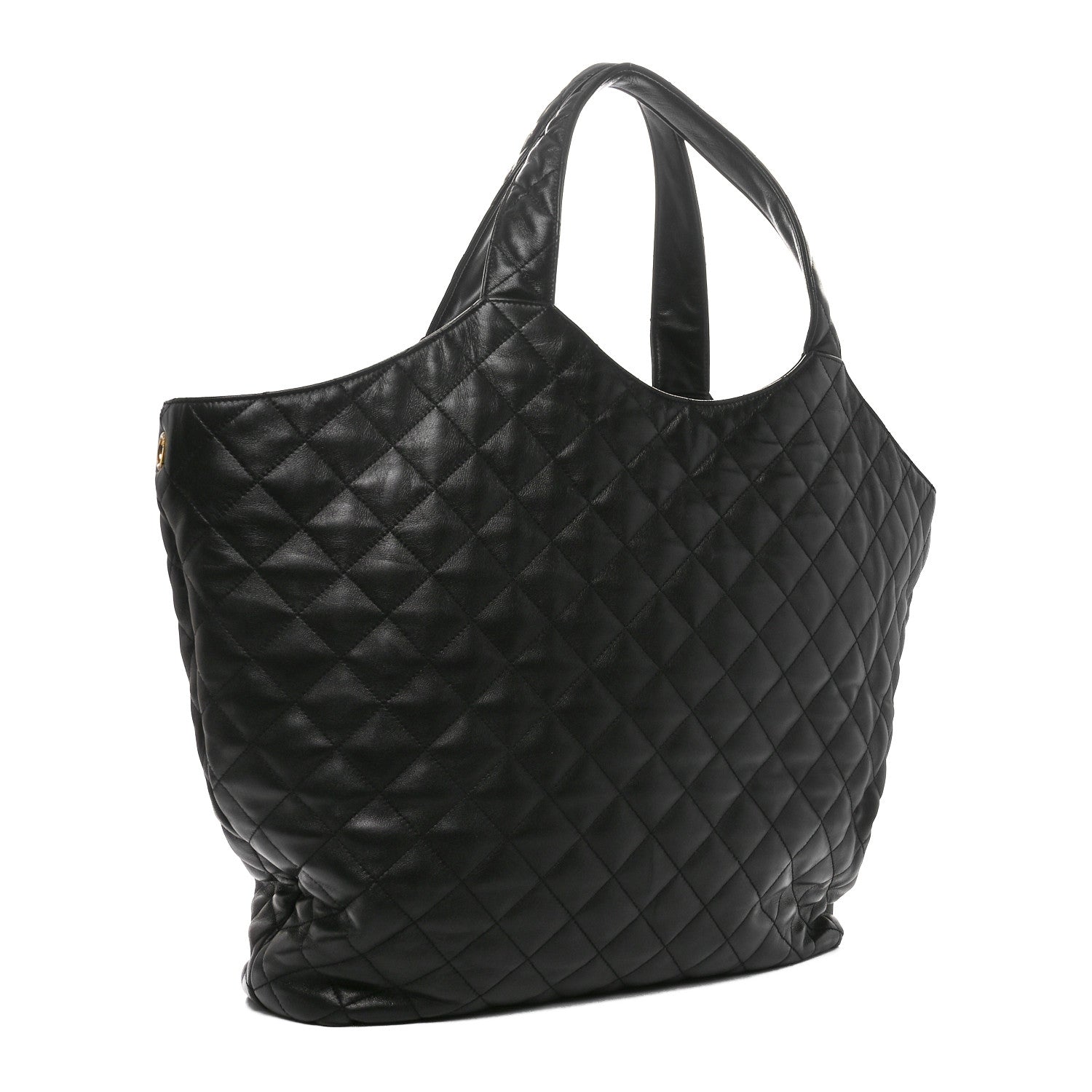 Saint Laurent Lambskin Quilted Maxi Icare Shopping Tote Black 4 of 11