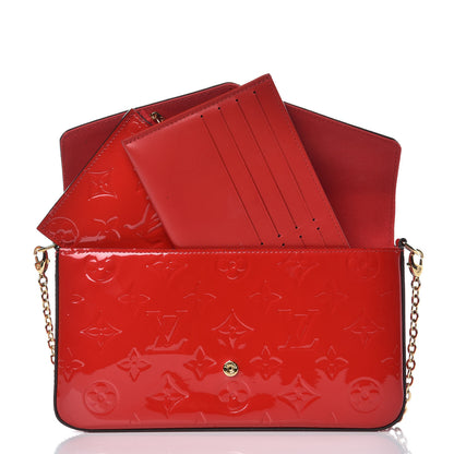 Louis Vuitton Vernis Felicie Pochette Chain Wallet Cherry 10 of 11