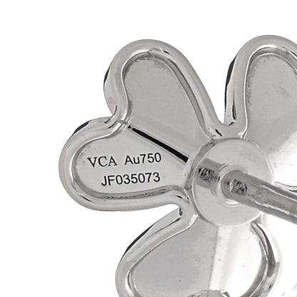Van Cleef & Arpels 18K White Gold Diamond Mini Frivole Earrings 4 of 5