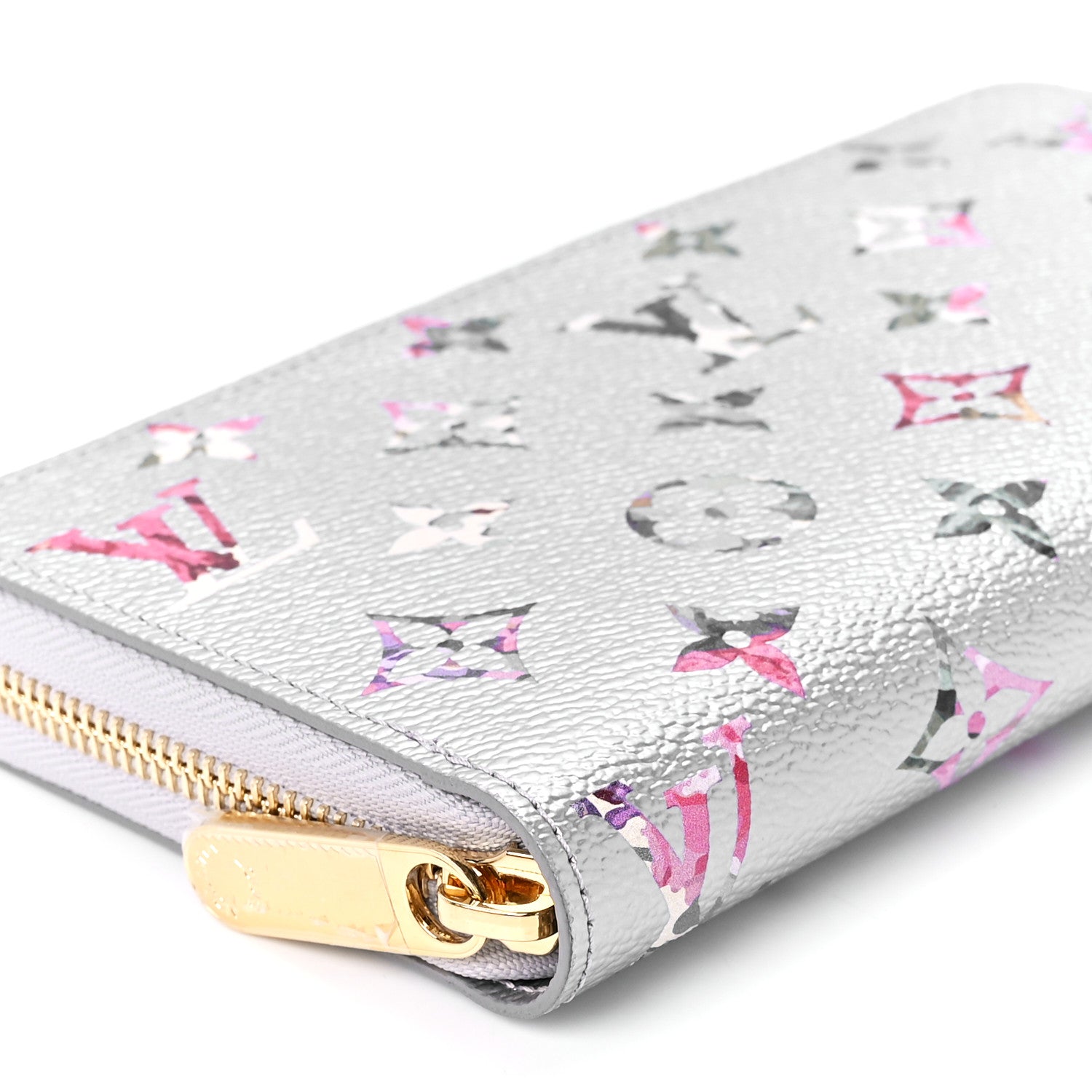 Louis Vuitton Metallic Monogram LV Garden Zippy Wallet Silver 9 of 11