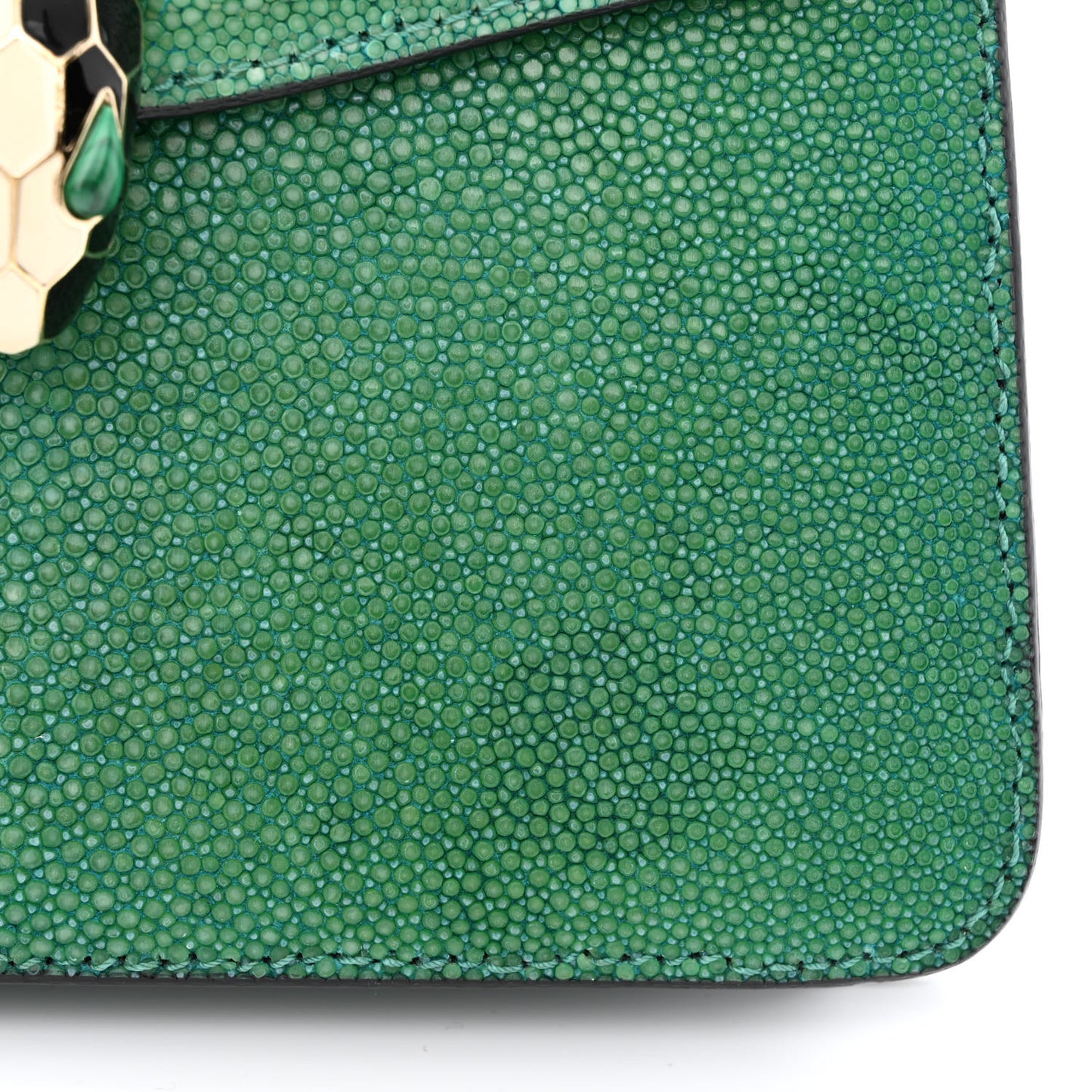 Galuchat Calfskin Serpenti Forever Crossbody Bag Green
