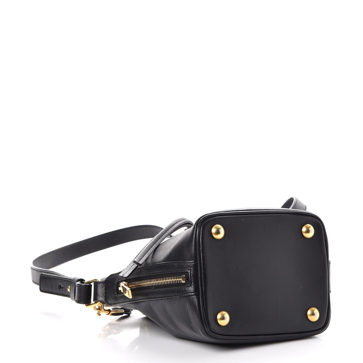 Calfskin Small Emmanuelle Bucket Bag Black
