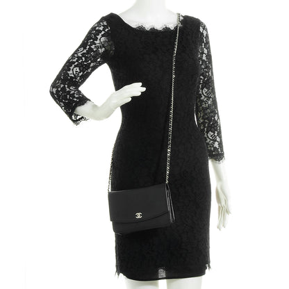 Chanel Caviar Sevruga Wallet On Chain WOC Black 2 of 8