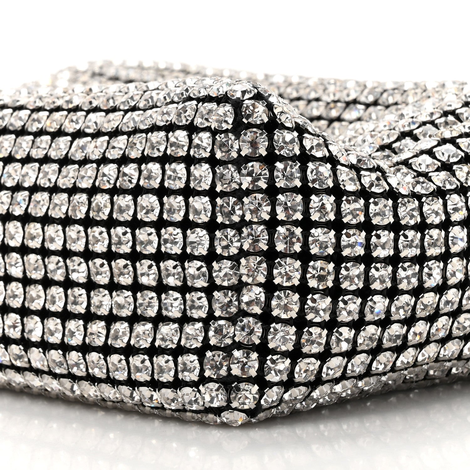 Alexander Wang Mesh Crystal Rhinestone Mini Heiress Pouch Black Silver 8 of 9