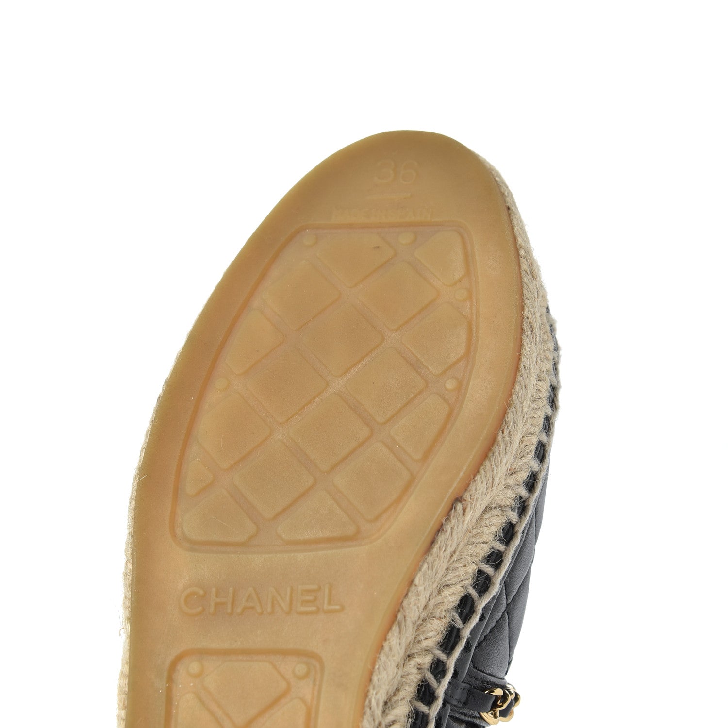Chanel Lambskin Quilted CC Chain Espadrilles 36 Black 23 of 25