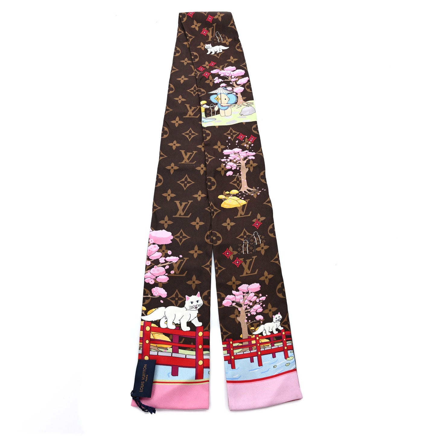 Silk Monogram 2021 Christmas Animation Japanese Garden Bandeau Marron