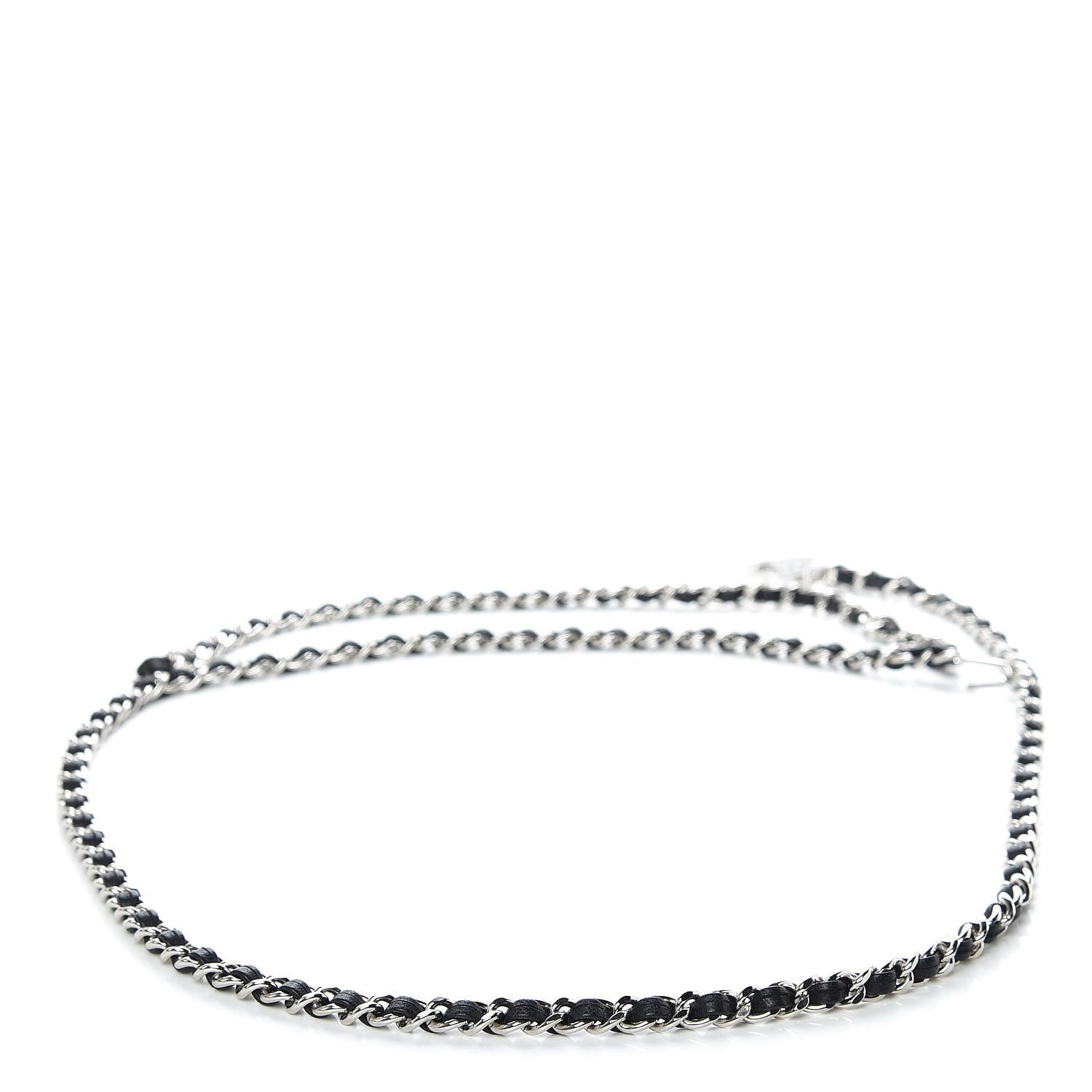 Chanel Lambskin Enamel CC Chain Belt Black Silver 3 of 4