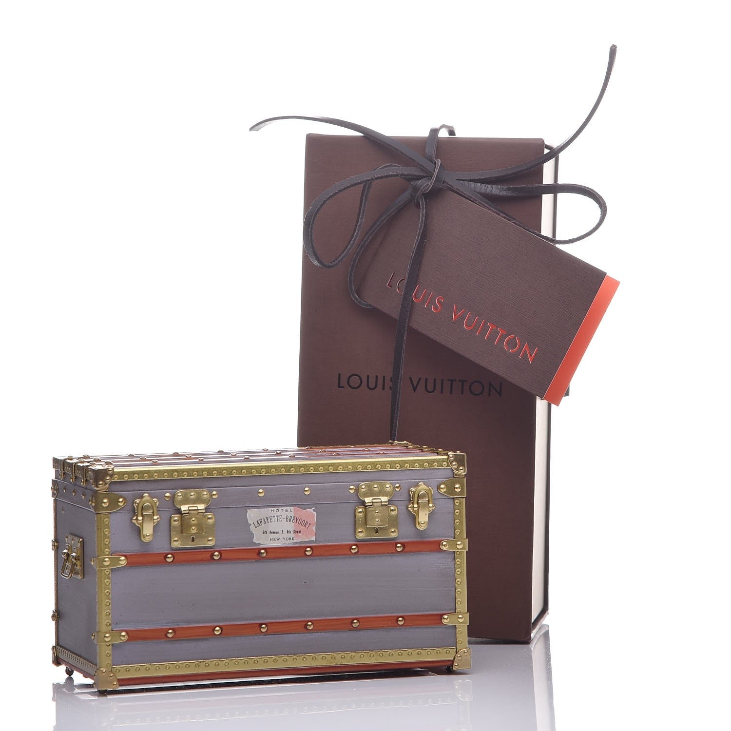 Louis Vuitton Mini Malle Zinc Trunk Paperweight Jewelry Box 11 of 11
