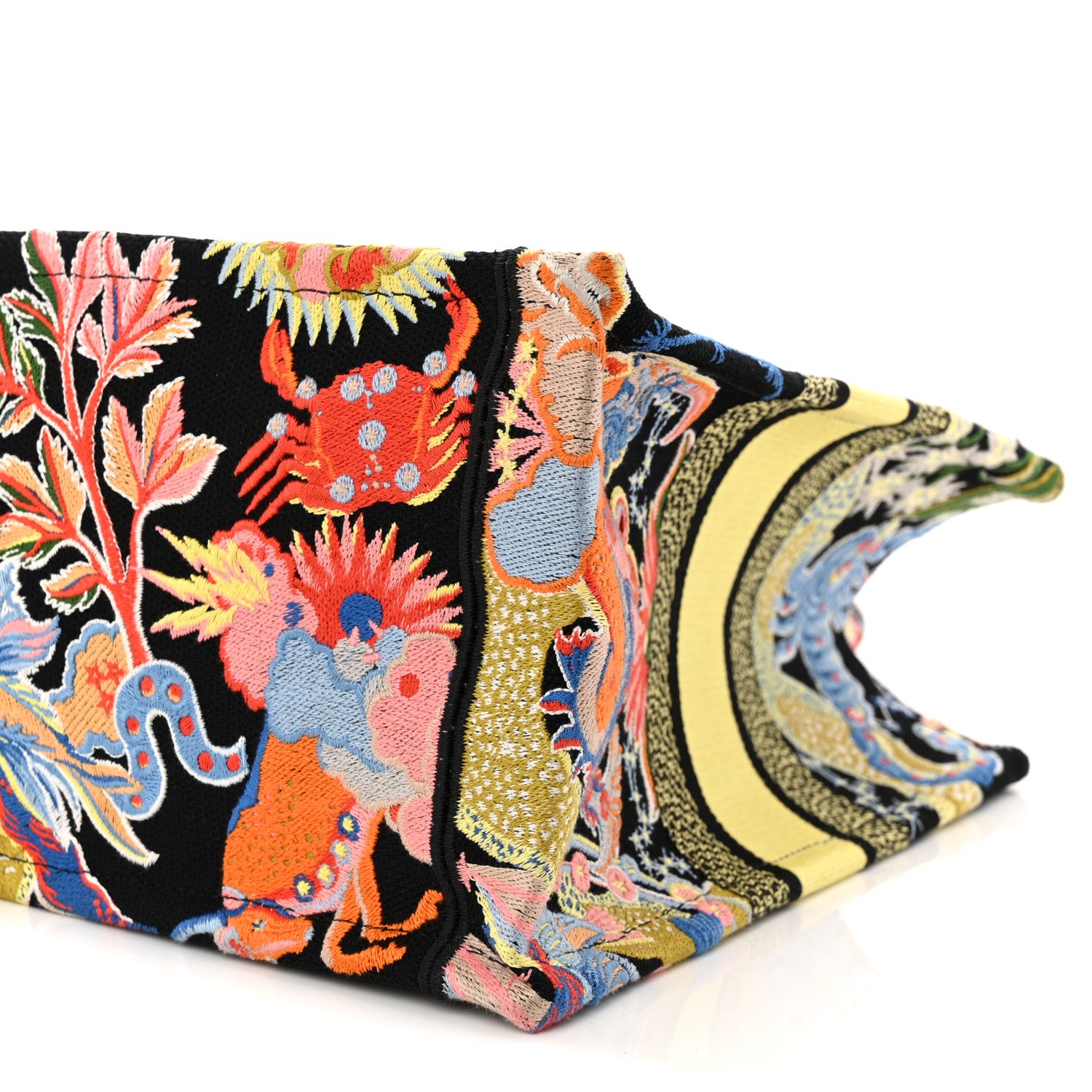 Christian Dior Canvas Zodiac Fantastico Embroidered Medium Book Tote Black Multicolor 10 of 10