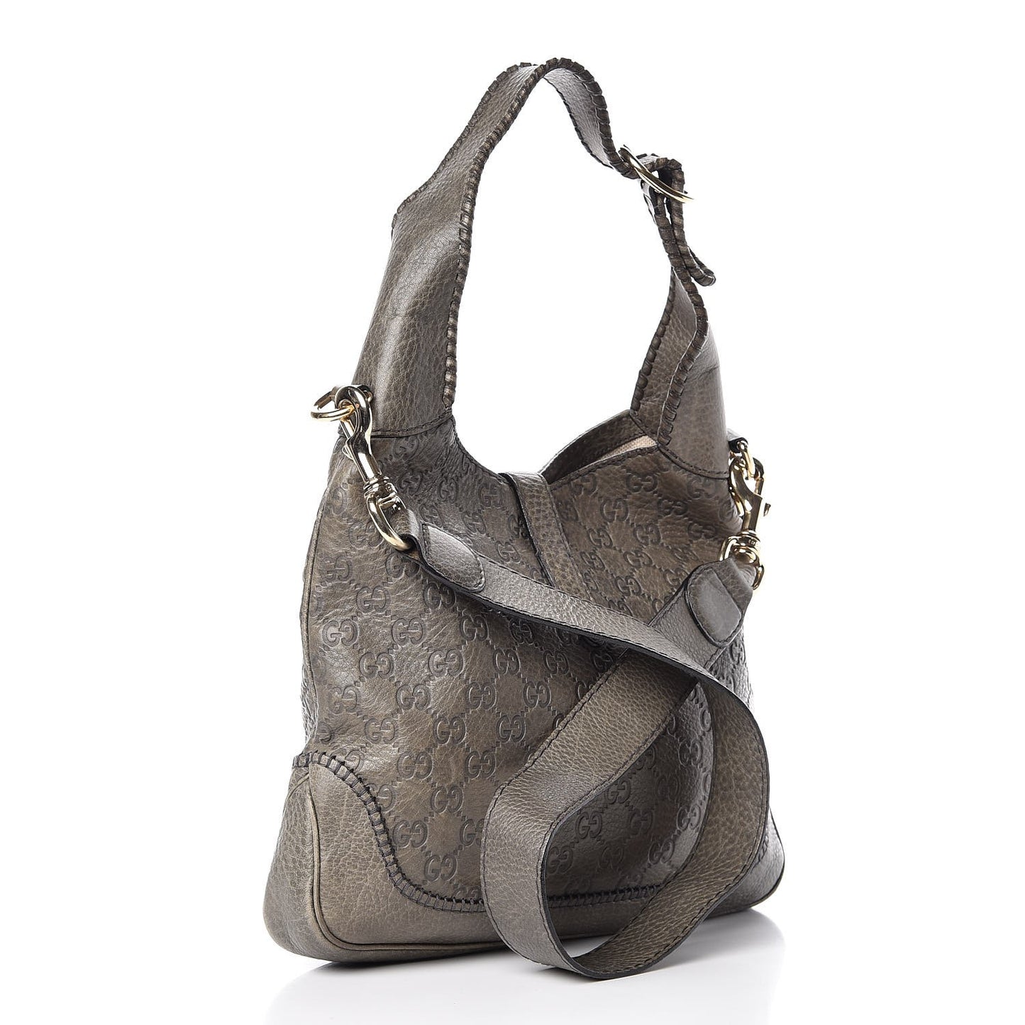 Guccissima Medium New Jackie Shoulder Bag Olive Green