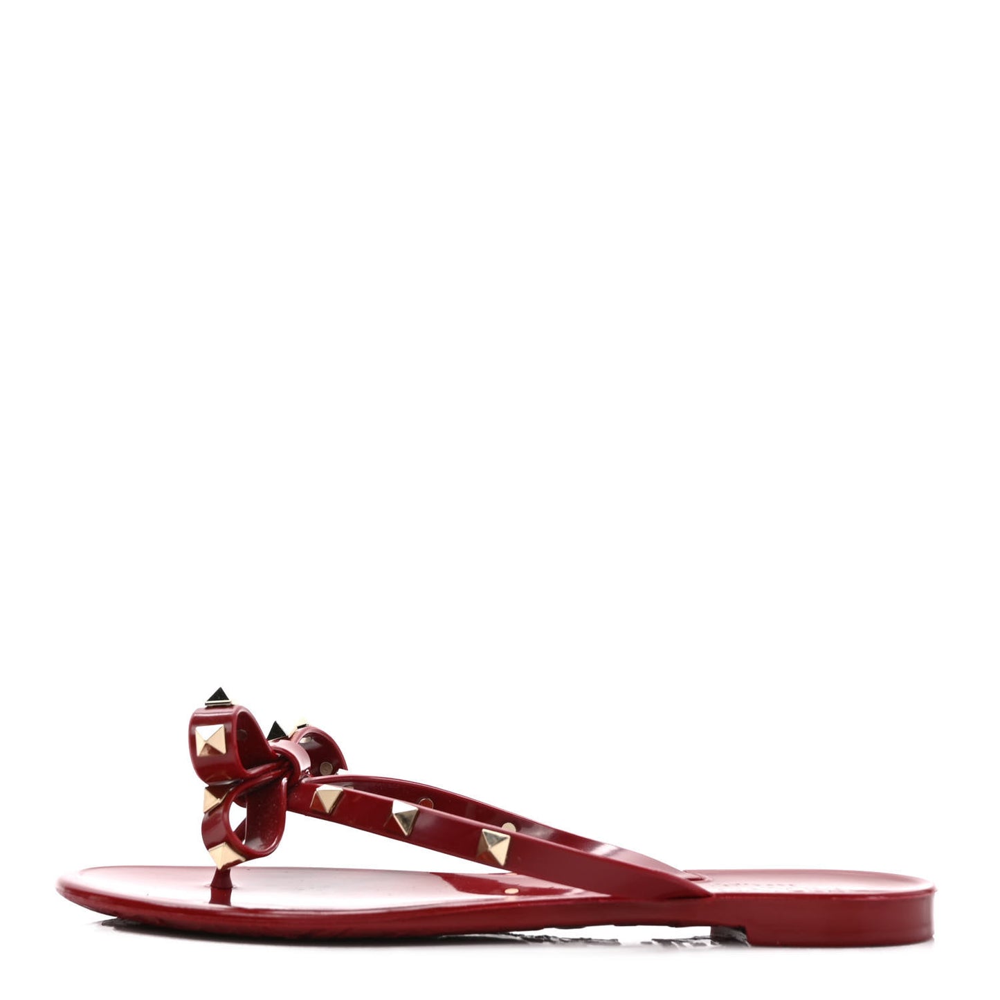 PVC Jelly Rockstud Bow Thong Sandals 37 Deep Cyclamin