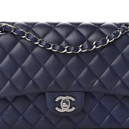 Chanel Lambskin Quilted Medium Double Flap Navy 10 of 10