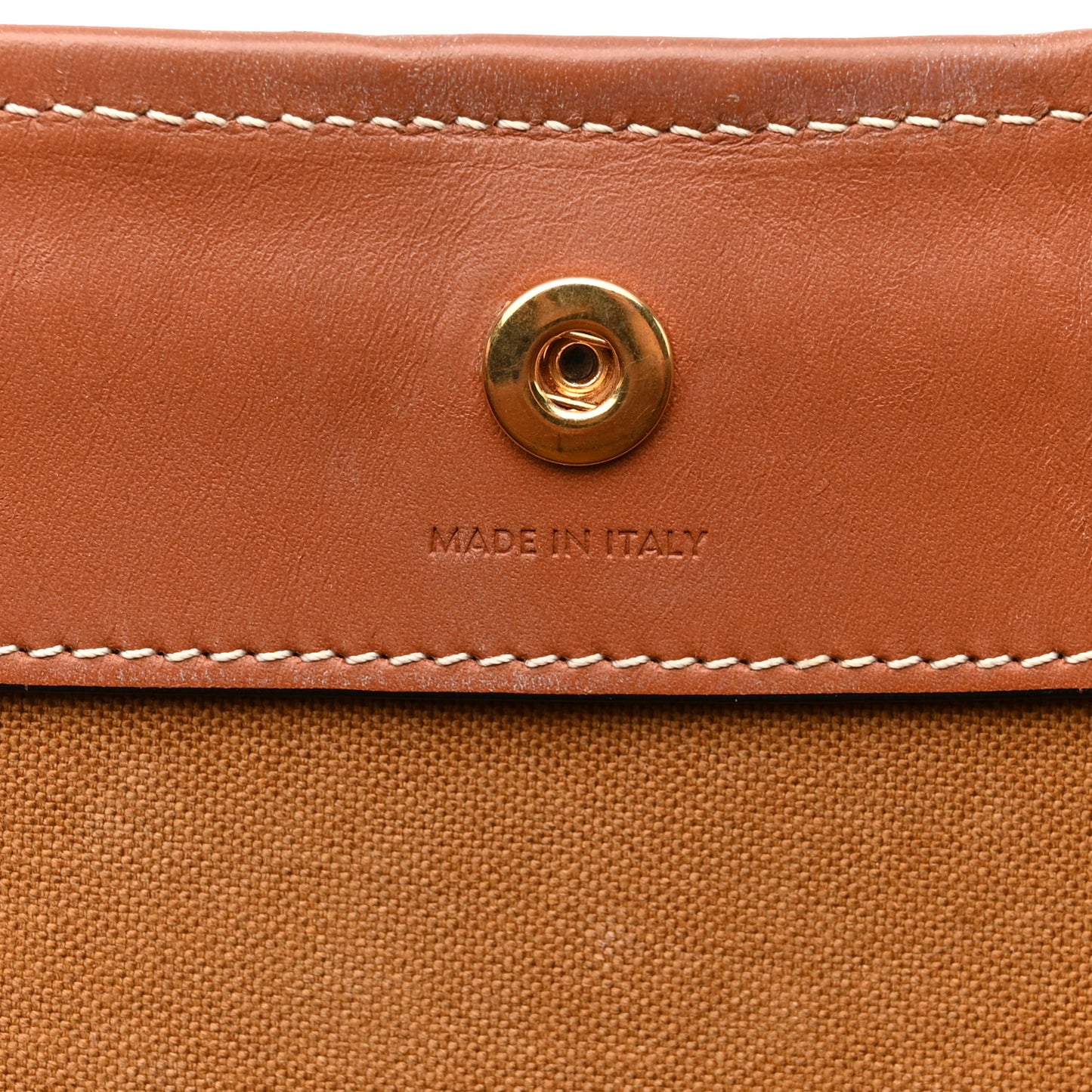 Triomphe Canvas Calfskin Medium Cabas Bag Tan