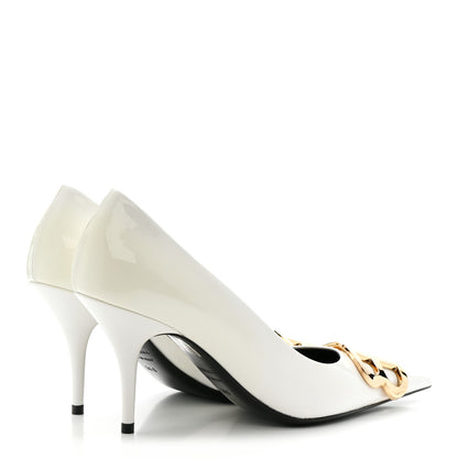 Balenciaga Patent BB Square Knife Pointed Toe Pump 36.5 White 5 of 10