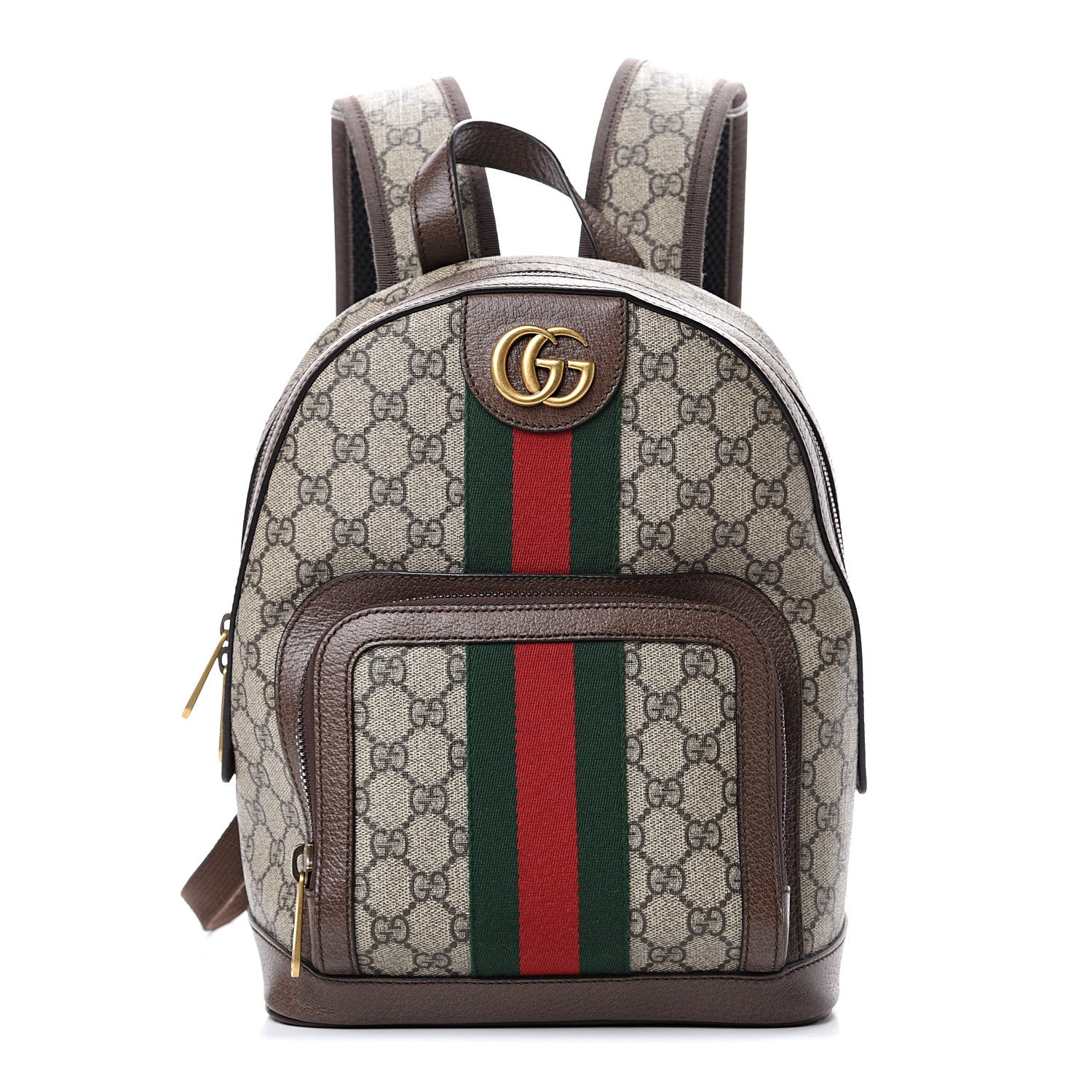 Gucci GG Supreme Monogram Calfskin Web Small Ophidia Day Backpack Beige Ebony New Acero 1 of 10